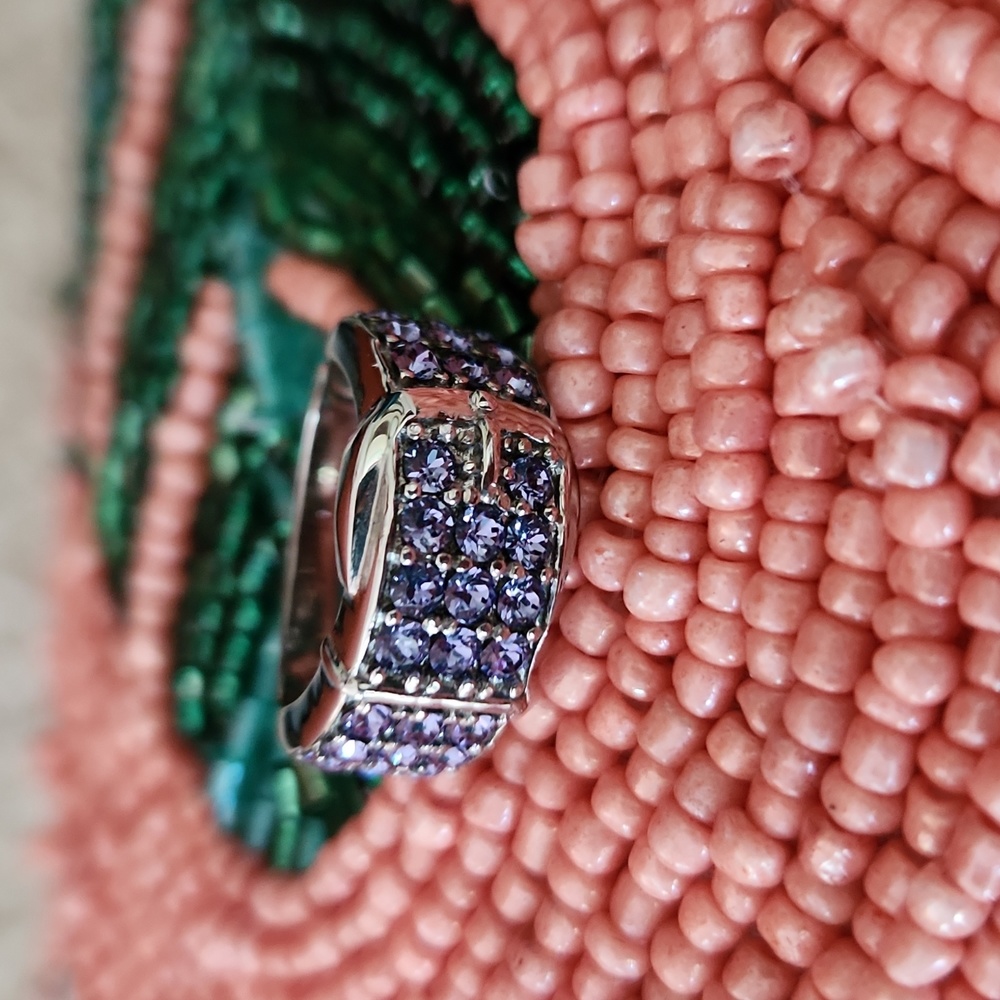Tanzanite crystal swarovski ring